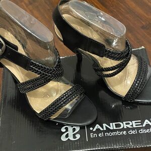 ANDREA Black Strappy Heels